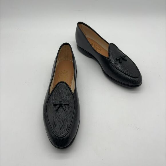 Belgian Shoes Shoes - Belgian Shoes Midinette Grey Lizard Calf Loafers